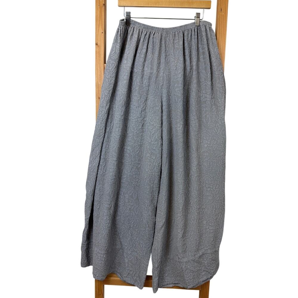 Vintage 90's NWT URU Gray Damask Silk elastic waist Boat pants size XL Made USA